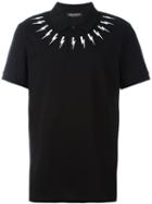 Neil Barrett Lightning Bolt Print Polo Shirt, Men's, Size: Small, Black, Cotton