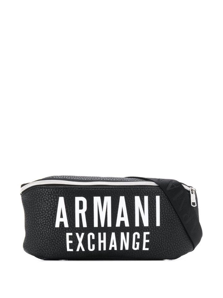 Armani Exchange Logo Print Belt Bag - Black
