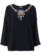Boutique Moschino Necklace Print Blouse - Black