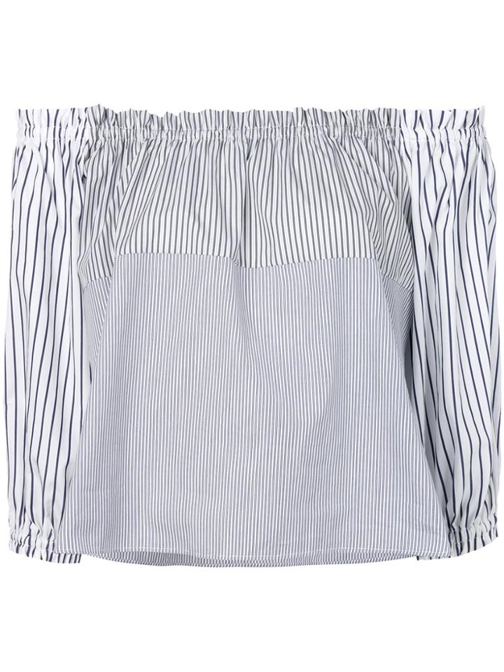 Marc Cain Off-the-shoulder Striped Blouse - Blue