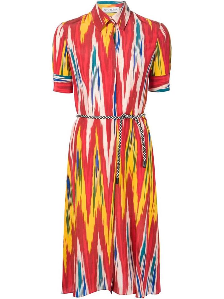Altuzarra Printed Belted Shirt Dress