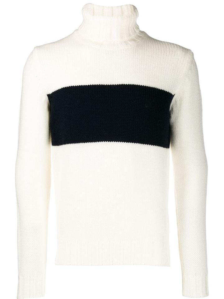 Lardini Contrast Stripe Jumper - White