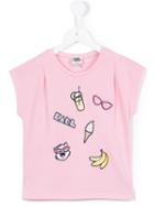 Karl Lagerfeld Kids Badges T-shirt, Girl's, Size: 8 Yrs, Pink/purple