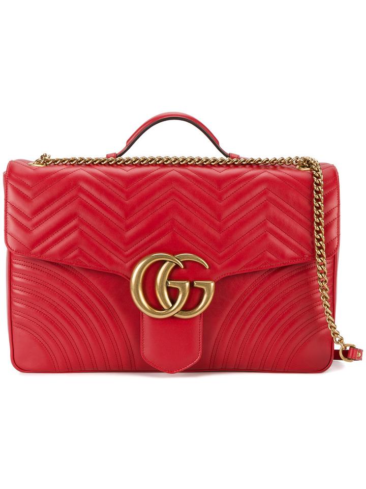 Gucci - Marmont Maxi Shoulder Bag - Women - Leather/metal - One Size, Red, Leather/metal