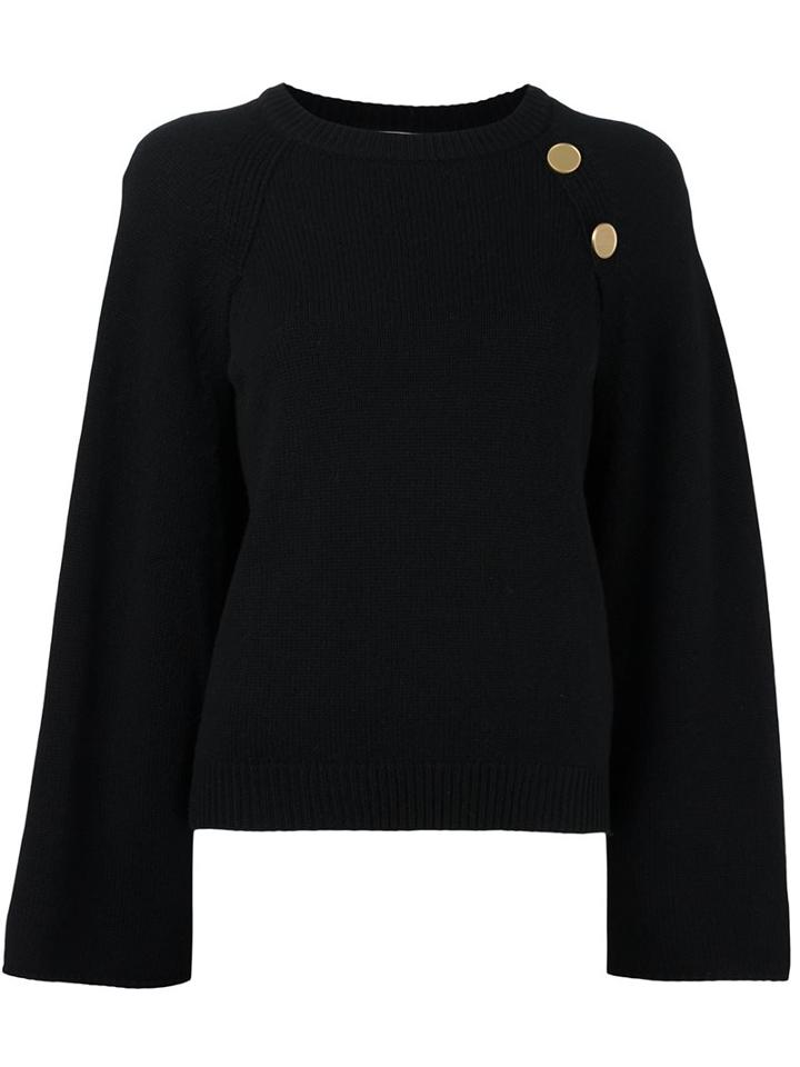 Vanessa Bruno Button Detail Jumper, Women's, Size: Small, Black, Cashmere/wool
