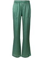Faith Connexion Patterned Straight Leg Trousers - Green