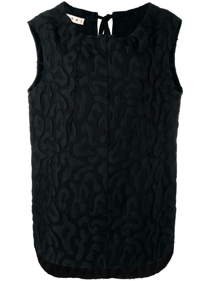 Marni Sleeveless Jacquard Top, Women's, Size: 40, Black, Viscose/polyester