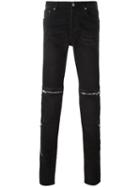Givenchy Zip Detail Slim-fit Jeans, Men's, Size: 31, Black, Cotton/spandex/elastane