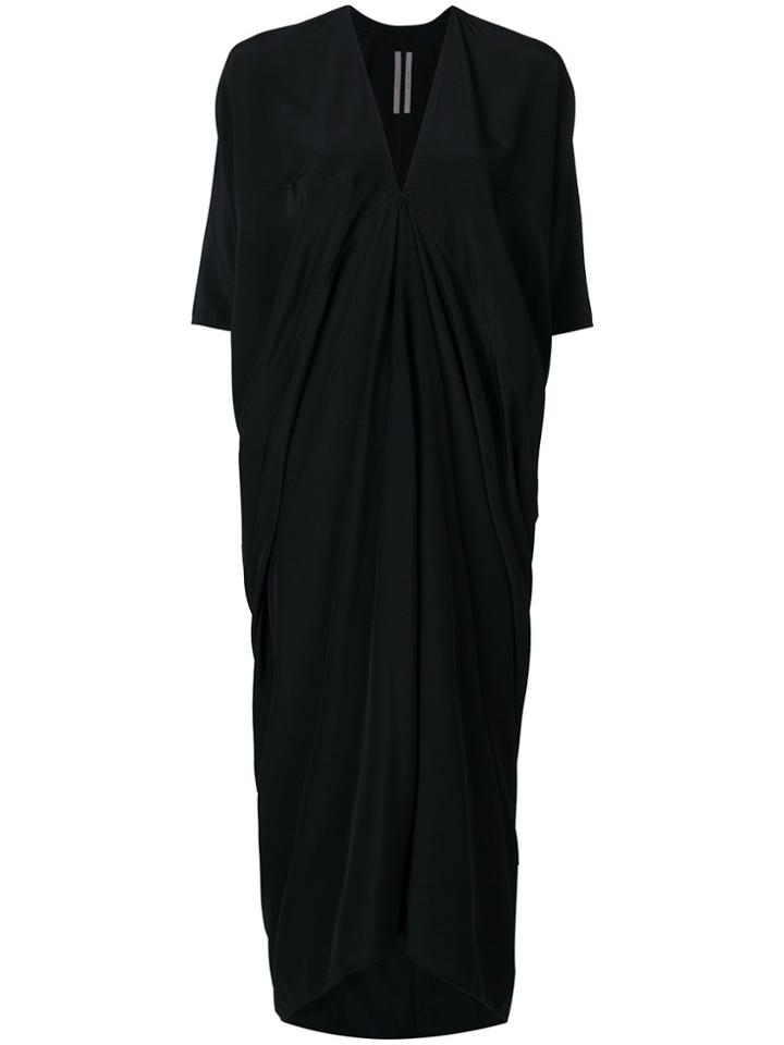 Rick Owens Draped V-neck Dress - Black