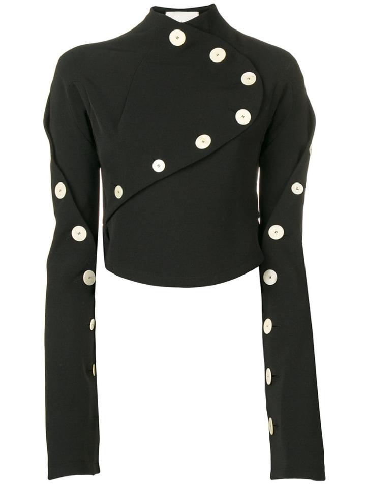 A.w.a.k.e. Button Embellished Top - Black