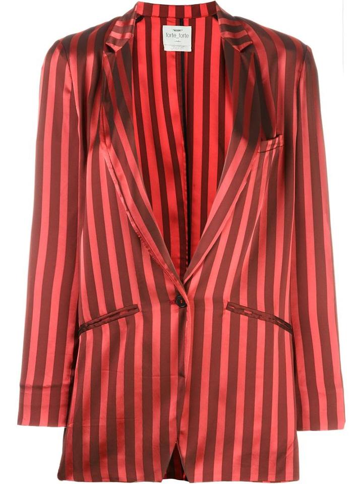 Forte Forte Striped Blazer, Women's, Size: Ii, Red, Viscose/polyester/cotton
