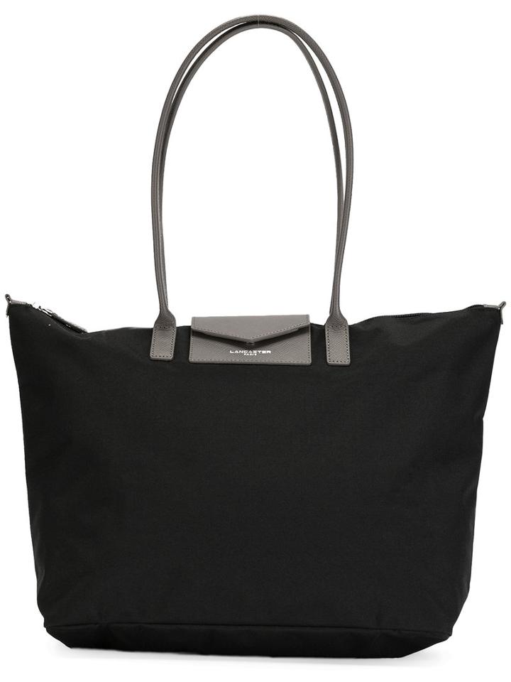 Lancaster Logo Print Shoulder Bag, Women's, Black, Canvas/artificial Leather