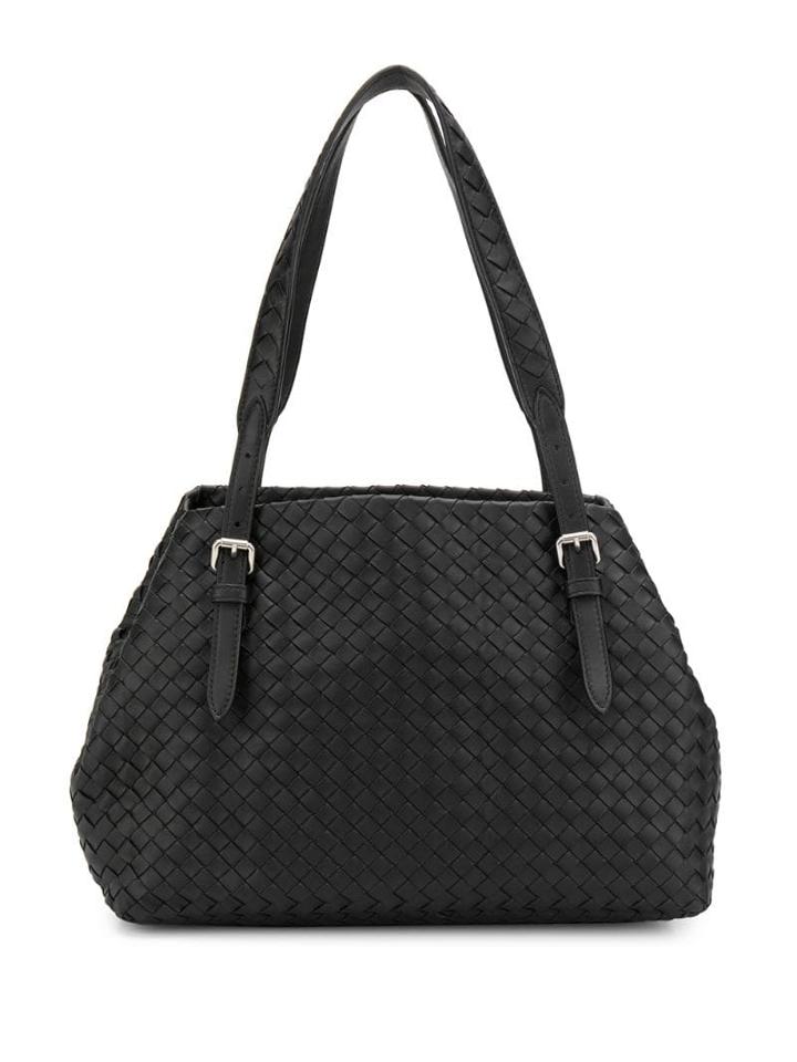 Bottega Veneta Intrecciato Leather Tote Bag - Black