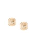 Goossens Geometric Stone Earrings - White