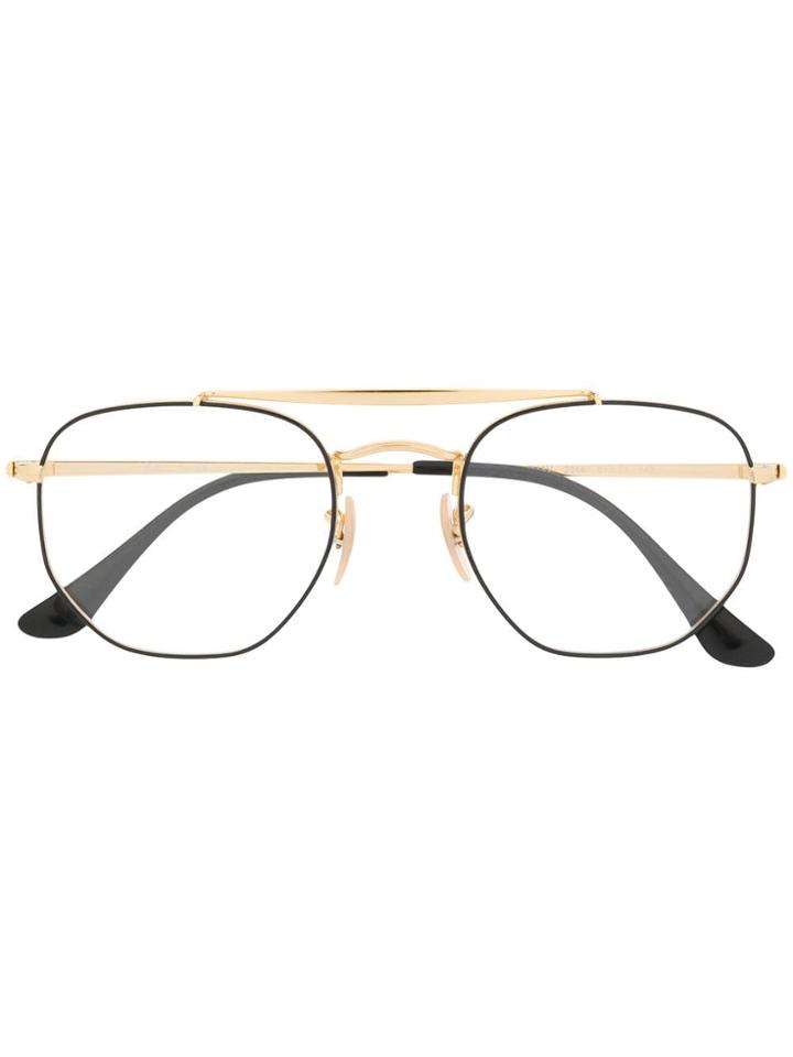 Ray-ban Oversized Frame Glasses - Gold