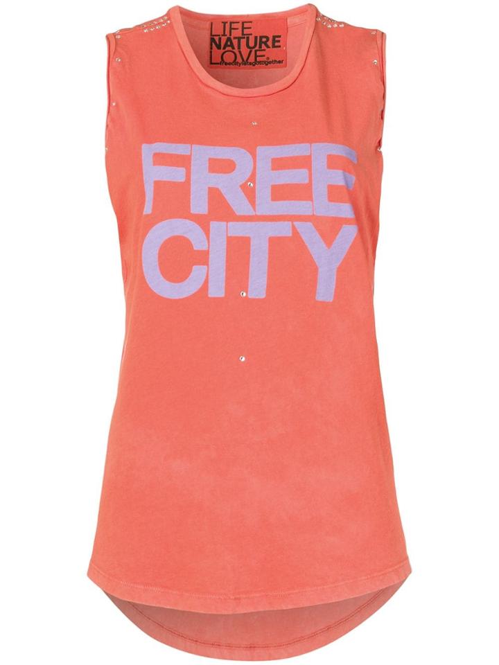 Freecity Logo Print Tank Top - Yellow & Orange