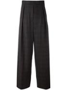 Brunello Cucinelli Wide-leg Checked Trousers, Women's, Size: 42, Brown, Polyester/spandex/elastane/acetate/virgin Wool