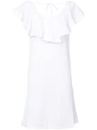 V-back Ruffled Dress - Women - Cotton - 1, White, Cotton, Cecilie Copenhagen