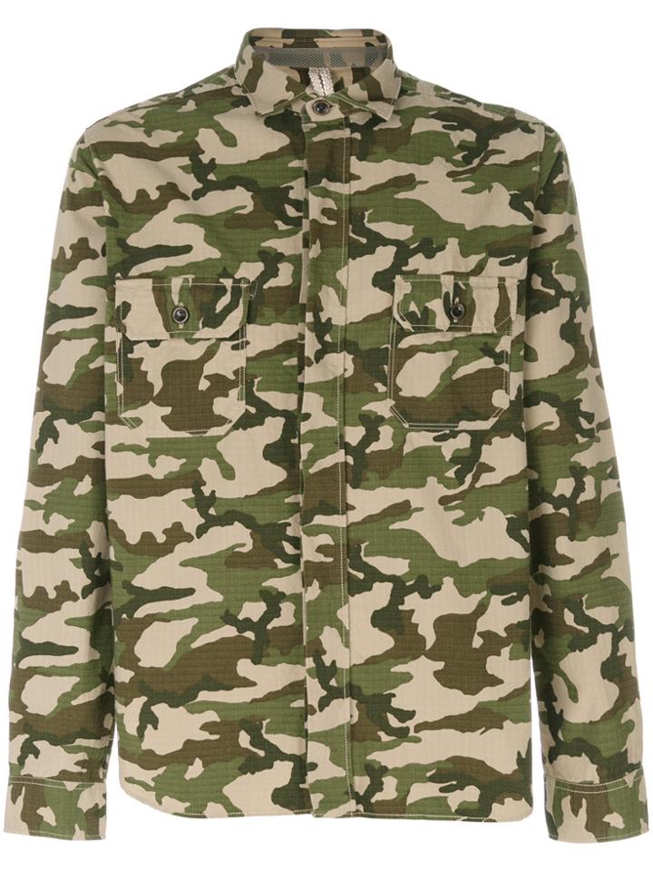 Dnl Camouflage Fitted Shirt - Green