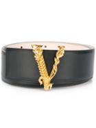 Versace Barocco V Buckle Belt - Black