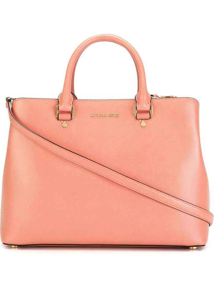 Michael Michael Kors 'savannah' Tote, Women's, Pink/purple, Calf Leather