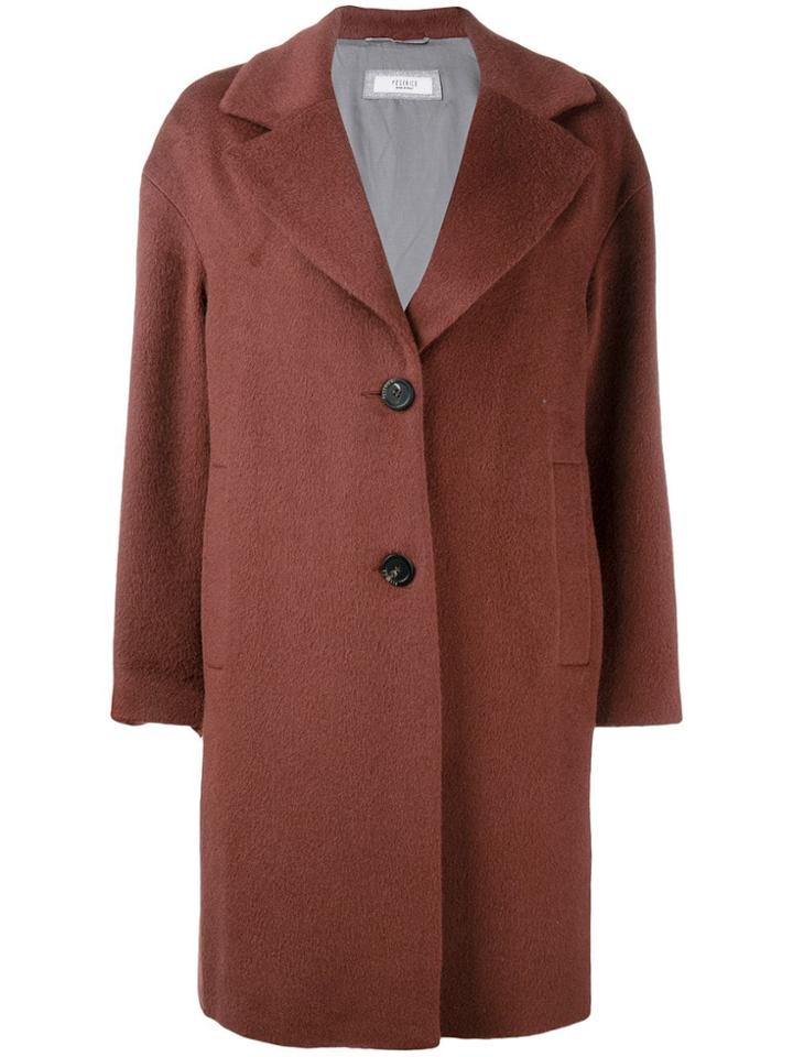 Peserico Single Breasted Coat - Brown