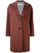 Peserico Single Breasted Coat - Brown