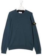 Stone Island Junior Logo Long-sleeve Sweater - Blue