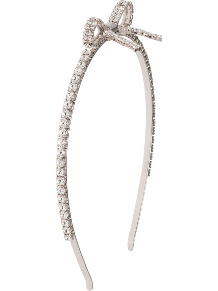 Miu Miu Headband With Crystals - Silver