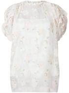 08sircus Floral Embroidered Sheer Top - Nude & Neutrals
