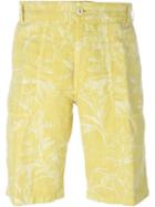 Etro Floral Print Bermuda Shorts, Men's, Size: 48, Yellow/orange, Linen/flax