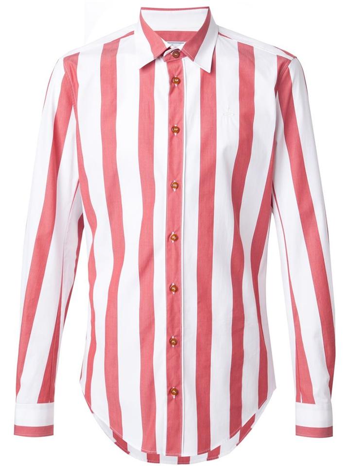 Vivienne Westwood Man Striped Shirt, Men's, Size: 50, Red, Cotton