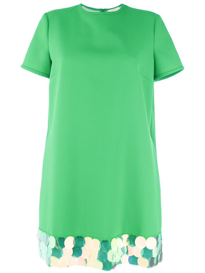 Sara Battaglia Sequin Trim Dress - Green