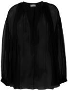 Sonia Rykiel - V-neck Blouse - Women - Silk - 40, Black, Silk