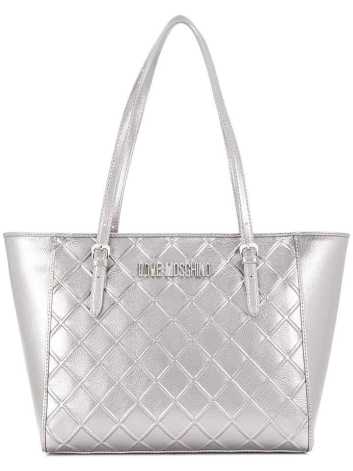 Love Moschino Frront Logo Tote Bag - Grey