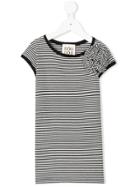 Douuod Kids Front Apppliquée Striped T-shirt - Black