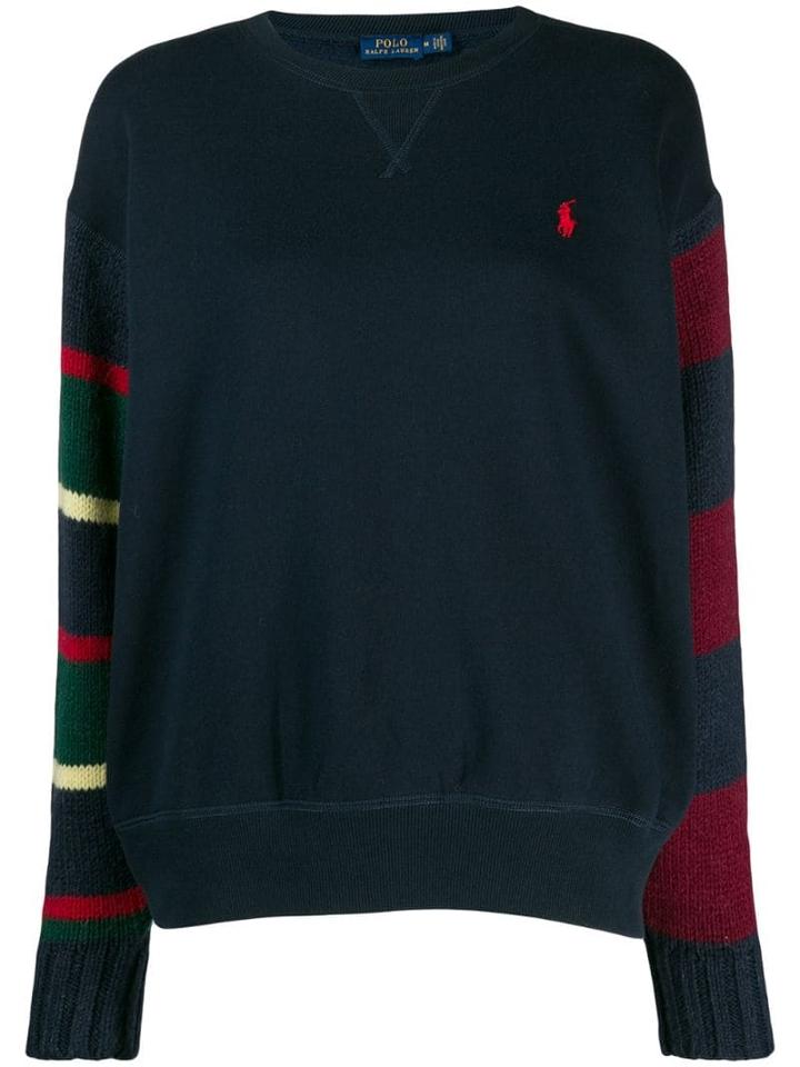 Polo Ralph Lauren Striped Sleeve Sweater - Blue
