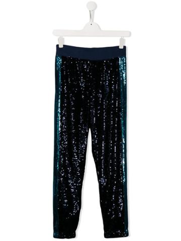 Alberta Ferretti Kids Sequinned Trousers - Blue