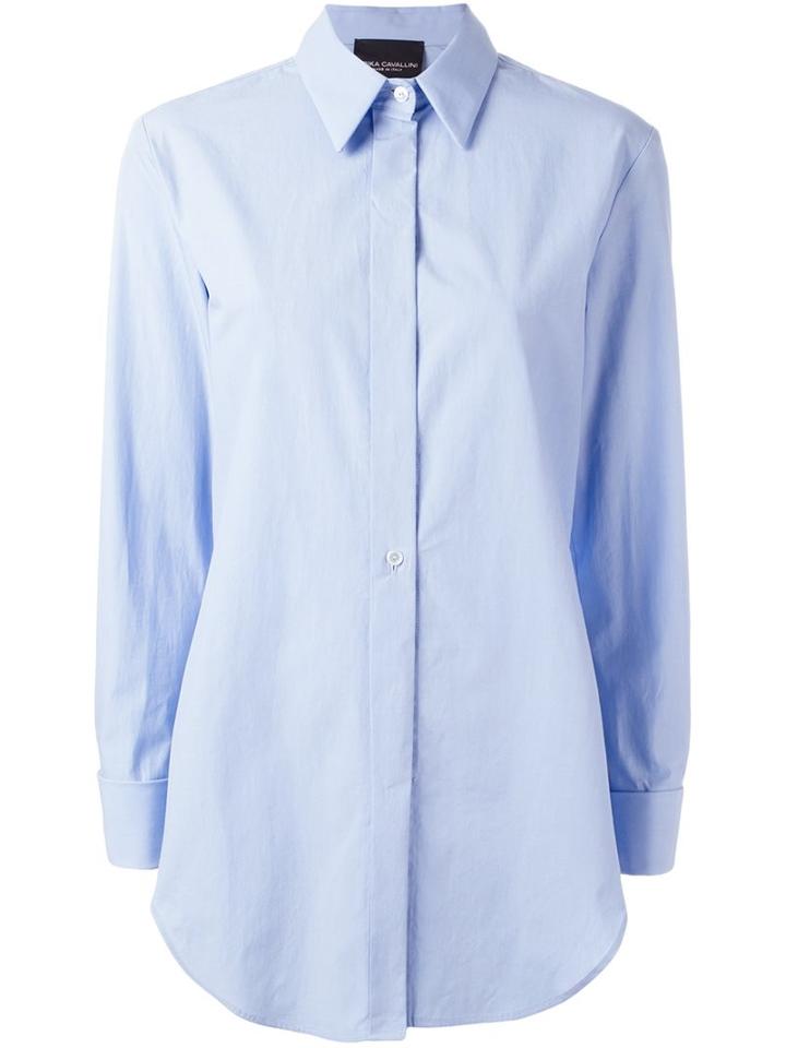 Erika Cavallini Classic Shirt, Women's, Size: 42, Blue, Cotton