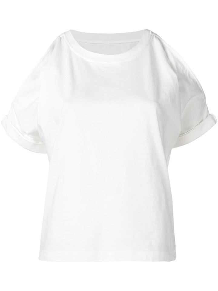 Mm6 Maison Margiela T-shirt With Shoulder Cut-outs - White