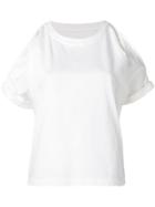 Mm6 Maison Margiela T-shirt With Shoulder Cut-outs - White