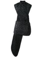 Simone Rocha Lurex Tweed Scarf, Women's, Black, Nylon/wool