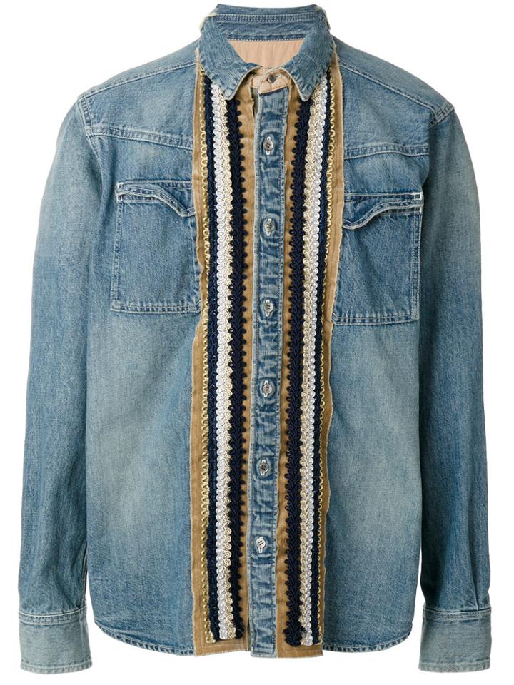 Sacai Appliqué Denim Shirt - Blue