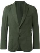 Officine Generale Two Button Blazer, Men's, Size: 50, Green, Cotton/polyester