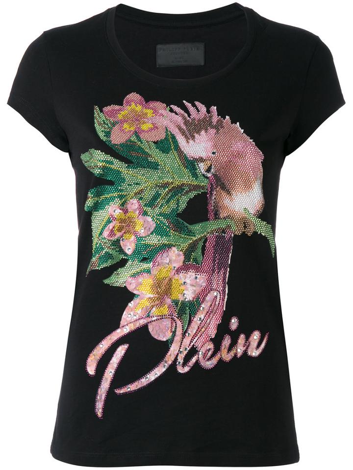 Philipp Plein - 'cockatoo' T-shirt - Women - Cotton - M, Women's, Black, Cotton