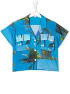 Natasha Zinko Kids Teen Vacation Print Shirt - Blue