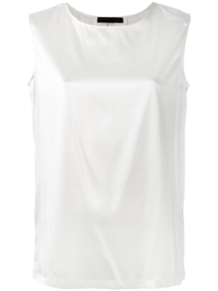 Fabiana Filippi Sleeveless Blouse, Women's, Size: 42, White, Silk/elastodiene