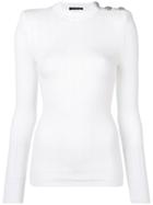 Balmain Ribbed Turtleneck Sweater - White