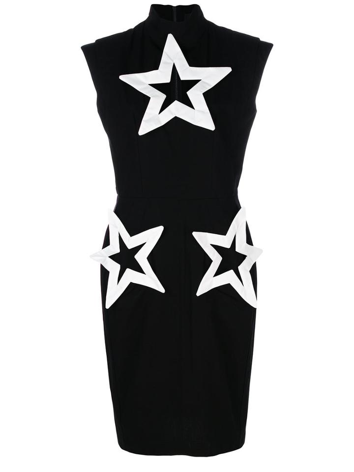 Ktz - Star Cut-detail Dress - Women - Cotton - S, Black, Cotton