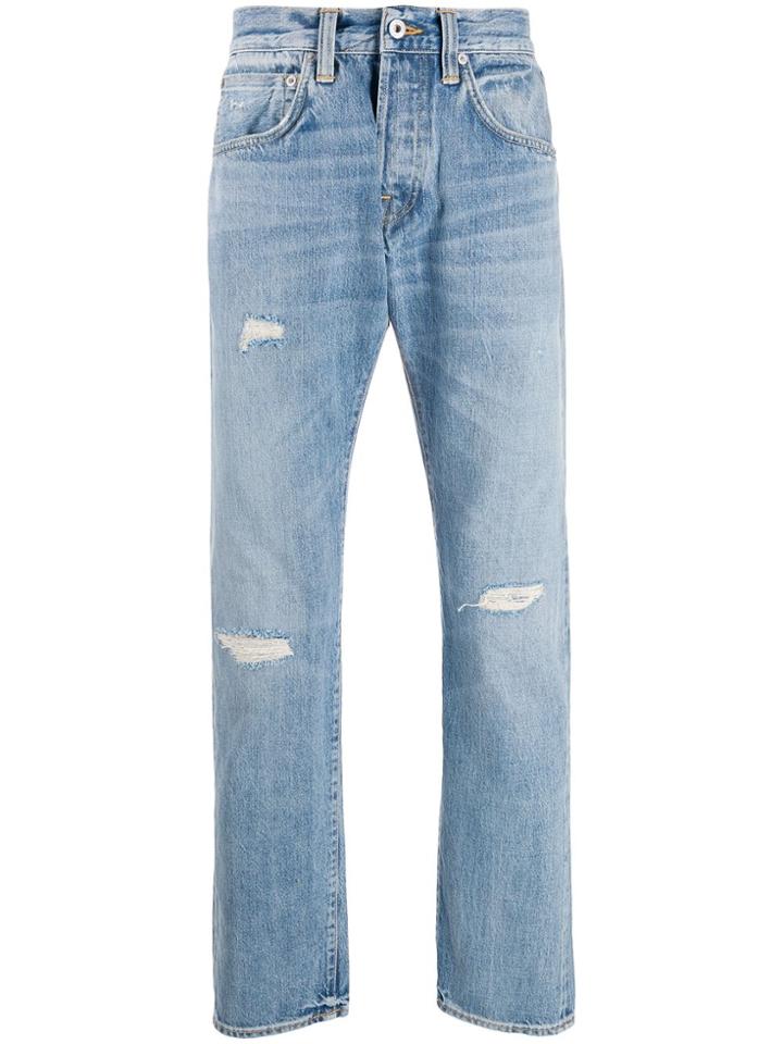 Edwin Ripped Straight Leg Jeans - Blue